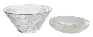 Lalique "Thistle" and "Vernon" Glass Bowls