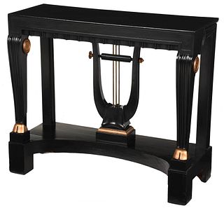 Empire Style Ebonized Gold Painted Pier Table