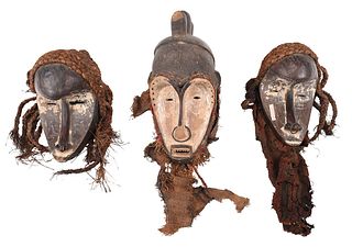 Five West African Carved and Polychromed Masks