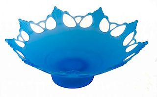 Blue Satin Glass Bowl