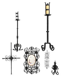 Six British/Continental Wrought Iron Objects
