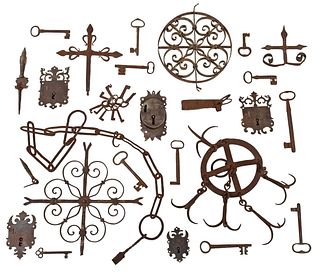 34 Pieces of British/Continental Wrought Iron 