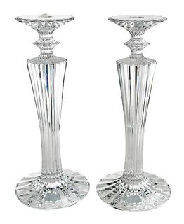 Pair of Baccarat "Mille Nuits" Crystal Candlesticks