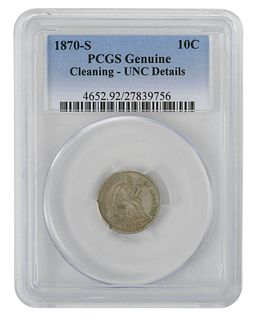 1870-S Seated Liberty Dime