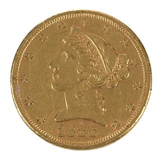 1886-S $5 Gold Coin