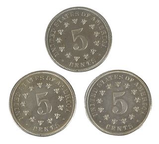 Three Proof Shield Nickels