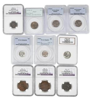 Ten Graded U.S. Coins