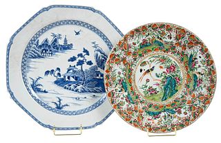 Two Chinese Export Porcelain Chargers