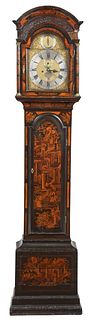 Early Georgian Japanned Tall Case Clock