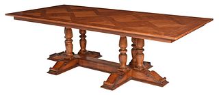 Baroque Style Walnut and Fruitwood Dining Table