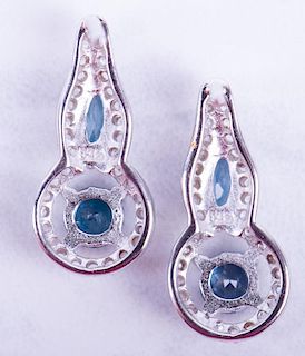 Blue Topaz & Sterling Silver Pierced Drop Earrings