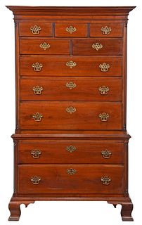 Pennsylvania Chippendale Figured Walnut Chest on Chest