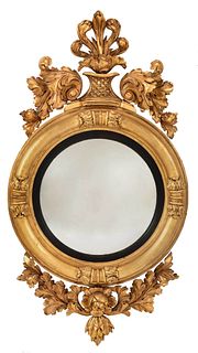 Classical Carved and Gilt Convex Mirror