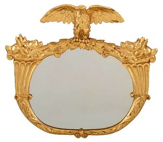 Classical Style Eagle and Cornucopia Decorated Mirror