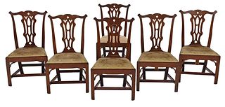 Set of Six Period Chippendale Mahogany Side Chairs