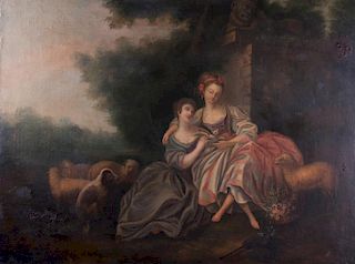 18th C French School Oil on Canvas Painting
