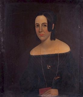 Early-Mid 19th C New England Portrait of a Lady