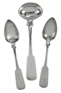 Three Pieces Mississippi Coin Silver Flatware