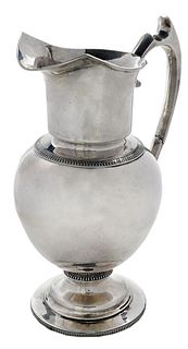 Large New Orleans Coin Silver Pitcher, Adolphe Himmel