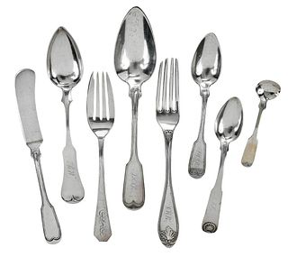 14 Pieces New Orleans Coin Silver Flatware