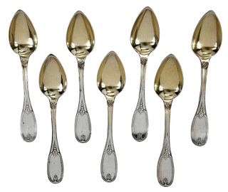 Set of Seven Coins Silver Spoons, John Kitts & Co.