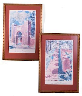 Ralph Avery UVA Framed Prints, Pair