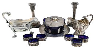 Eleven English Silver Table Items