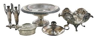 Six Pieces Continental Silver Hollowware