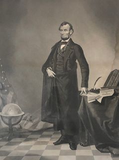 William Pate ABRAHAM LINCOLN longcoat standing Litho