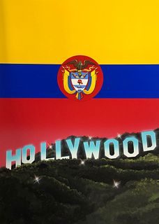 LAINE VAIGUR, HOLLYWOOD sign Los Angeles Bandera