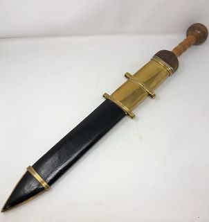 Roman Short Sword Leather / Golden Scabbard Wood handle