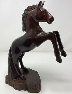 hand carved wooden HORSE ON HIND LEGS