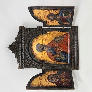 Three Panel Greek Religious Icon