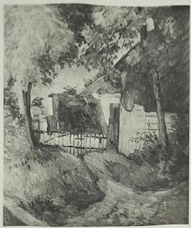 Paul Cezanne (after) - La Chauniere dans les arbres.