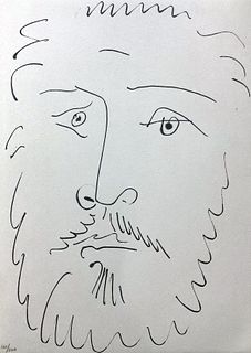 Pablo Picasso (After) - Visage d'homme barbu
