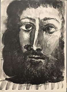 Pablo Picasso (After) - Visage d'homme barbu a epaisse