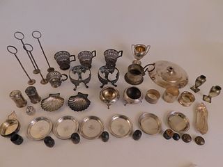 LOT STERLING SILVER & CUP HOLDERS