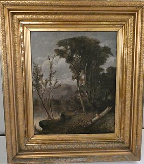 E.M. BANNISTER OIL PAINTING FISHERMAN