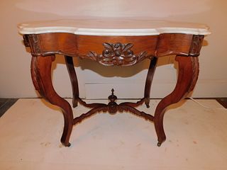 VICTORIAIN ROSEWOOD MARBLE TOP TABLE