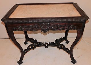 VICTORIAN ROSEWOOD MARBLE TABLE
