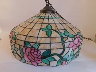 OLD LEADED FLORAL SHADE