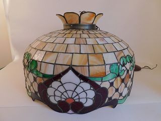 LARGE LEADED HANGING LAMP