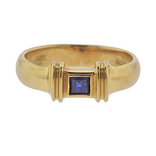Vintage Tiffany &amp; Co 18K Gold Sapphire Band Ring