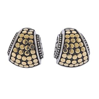 John Hardy Silver 18K Gold Dot Earrings