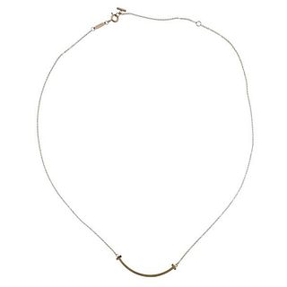 Tiffany &amp; Co T Smile 18K Gold Necklace
