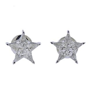 14K Gold 0.68ctw Diamond Star Stud Earrings