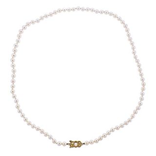 Mikimoto 18K Gold Pearl Necklace