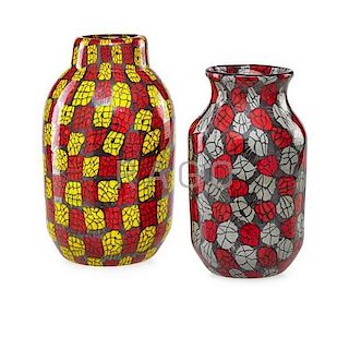 VITTORIO FERRO Two murrine glass vases