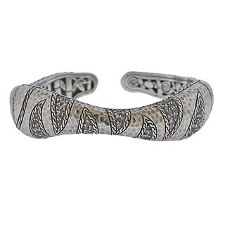 John Hardy Silver Macan Sapphire Cuff  Bracelet