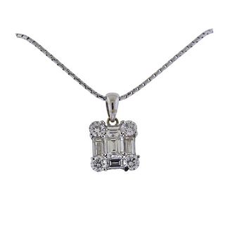 18k 14k Gold Diamond Pendant Necklace